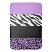 Leopard Print, Zebra Print, Animal Print, Paars Badmat (Voorkant Verticaal)