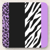 Leopard Print, Zebra Print, Animal Print, Paars Bier Onderzetter (Voorkant)