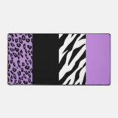 Leopard Print, Zebra Print, Animal Print, Paars Bureaumat (Voorkant)
