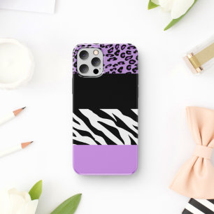 Leopard Print, Zebra Print, Animal Print, Paars Case-Mate iPhone Case