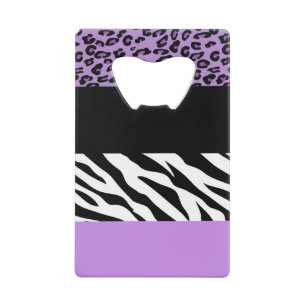 Leopard Print, Zebra Print, Animal Print, Paars Creditkaart Flessenopener