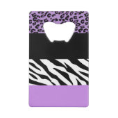 Leopard Print, Zebra Print, Animal Print, Paars Creditkaart Flessenopener (Achterkant)