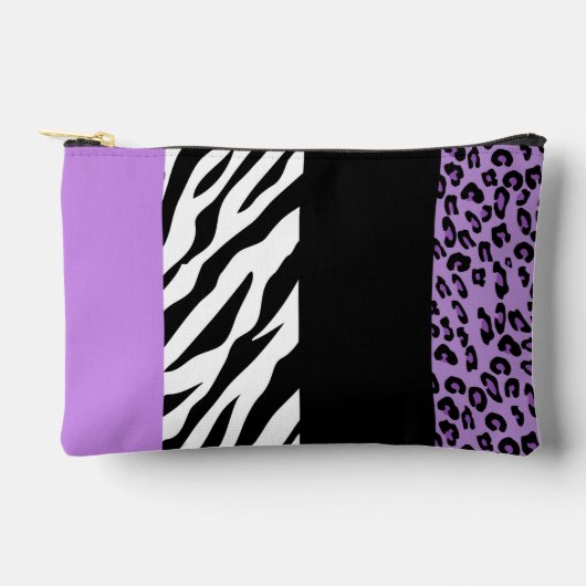 Leopard Print, Zebra Print, Animal Print, Paars Etui (Voorkant)