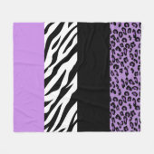 Leopard Print, Zebra Print, Animal Print, Paars Fleece Deken (Voorkant (Horizontaal))