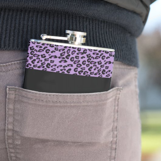 Leopard Print, Zebra Print, Animal Print, Paars Heupfles (Voorbeeld)