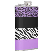 Leopard Print, Zebra Print, Animal Print, Paars Heupfles (Rechts)