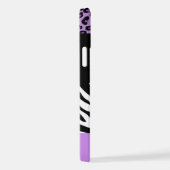 Leopard Print, Zebra Print, Animal Print, Paars iPhone Hoesje (Rechterkant)