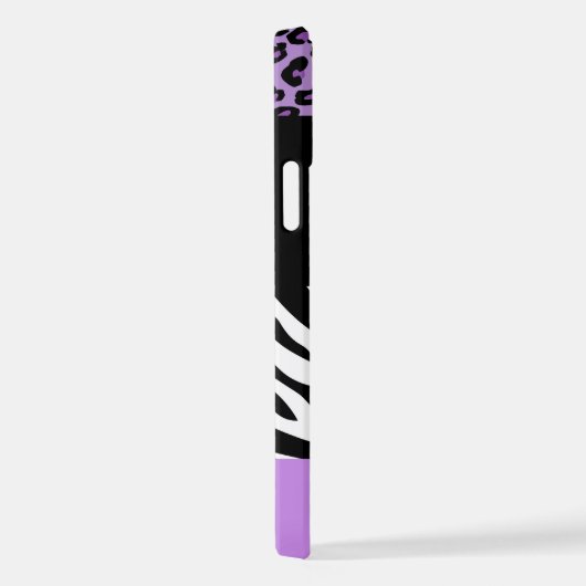 Leopard Print, Zebra Print, Animal Print, Paars iPhone Hoesje (Rechterkant)