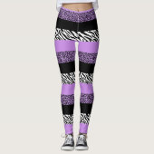 Leopard Print, Zebra Print, Animal Print, Paars Leggings (Voorkant)