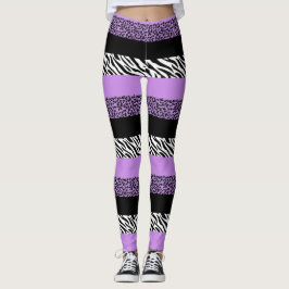 Leopard Print, Zebra Print, Animal Print, Paars Leggings