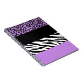 Leopard Print, Zebra Print, Animal Print, Paars Notitieboek (Rechterzijde)