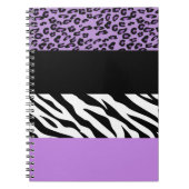 Leopard Print, Zebra Print, Animal Print, Paars Notitieboek (Voorkant)