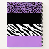 Leopard Print, Zebra Print, Animal Print, Paars Notitieboek (Achterkant)