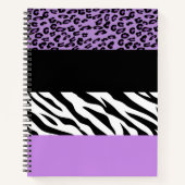Leopard Print, Zebra Print, Animal Print, Paars Notitieboek (Voorkant)