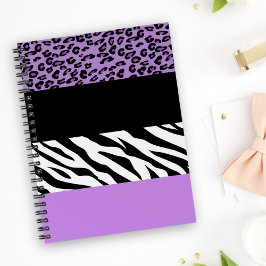 Leopard Print, Zebra Print, Animal Print, Paars Notitieboek