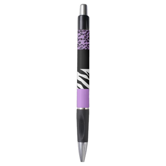Leopard Print, Zebra Print, Animal Print, Paars Pen (Voorkant Verticaal)
