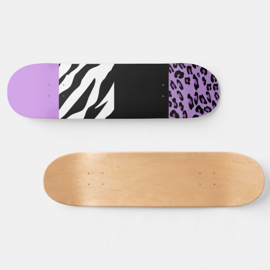 Leopard Print, Zebra Print, Animal Print, Paars Persoonlijk Skateboard (Horizontaal)