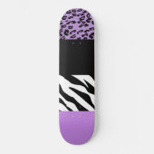 Leopard Print, Zebra Print, Animal Print, Paars Persoonlijk Skateboard (Voorkant)