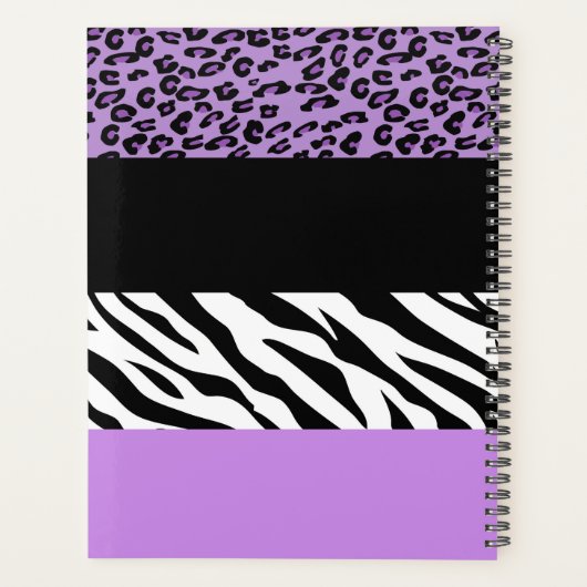 Leopard Print, Zebra Print, Animal Print, Paars Planner (Achterkant)