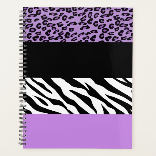 Leopard Print, Zebra Print, Animal Print, Paars Planner (Voorkant)