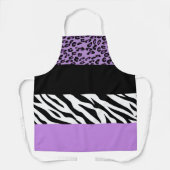 Leopard Print, Zebra Print, Animal Print, Paars Schort (Voorkant)