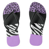 Leopard Print, Zebra Print, Animal Print, Paars Teenslippers (Voetbed)