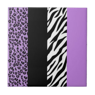 Leopard Print, Zebra Print, Animal Print, Paars Tegeltje