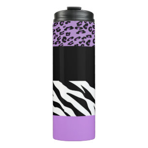 Leopard Print, Zebra Print, Animal Print, Paars Thermosbeker