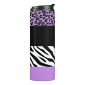 Leopard Print, Zebra Print, Animal Print, Paars Thermosbeker (Gedraaid links)