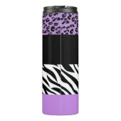 Leopard Print, Zebra Print, Animal Print, Paars Thermosbeker (Achterkant)