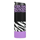 Leopard Print, Zebra Print, Animal Print, Paars Thermosbeker (Geroteerd rechts)