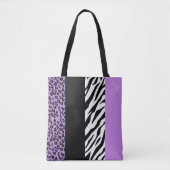 Leopard Print, Zebra Print, Animal Print, Paars Tote Bag (Voorkant)