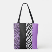 Leopard Print, Zebra Print, Animal Print, Paars Tote Bag (Achterkant)