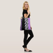 Leopard Print, Zebra Print, Animal Print, Paars Tote Bag (Op model)