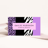 Leopard Print, Zebra Print, Animal Print, Paars Visitekaartje