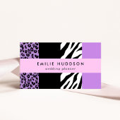 Leopard Print, Zebra Print, Animal Print, Paars Visitekaartje