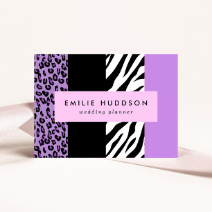 Leopard Print, Zebra Print, Animal Print, Paars Visitekaartje