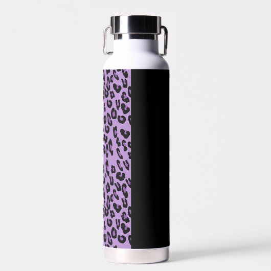 Leopard Print, Zebra Print, Animal Print, Paars Waterfles (Voorkant)