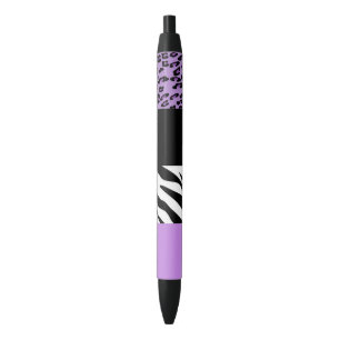 Leopard Print, Zebra Print, Animal Print, Paars Zwarte Inkt Pen