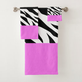 Leopard Print, Zebra Print, Animal Print, Roze Bad Handdoek