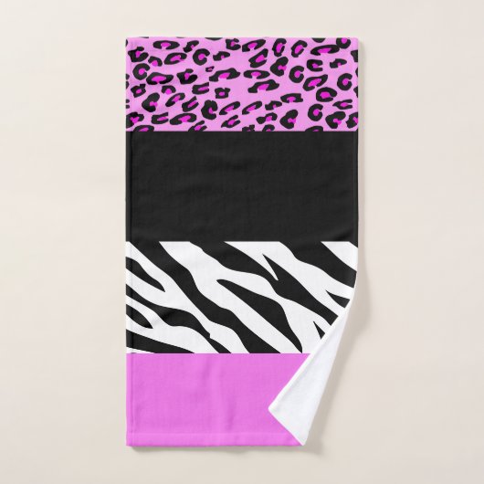 Leopard Print, Zebra Print, Animal Print, Roze Bad Handdoek (Handdoek)