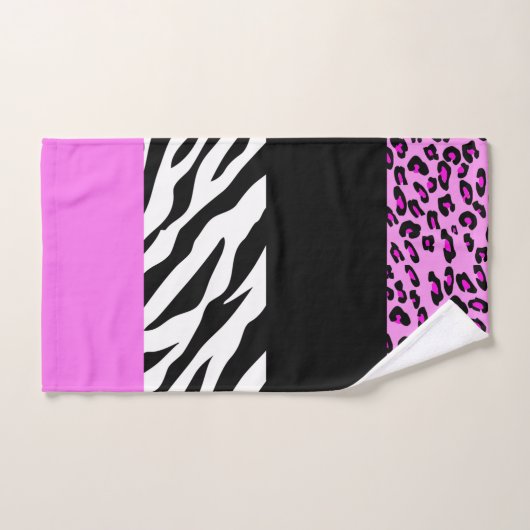 Leopard Print, Zebra Print, Animal Print, Roze Bad Handdoek (Handdoek)