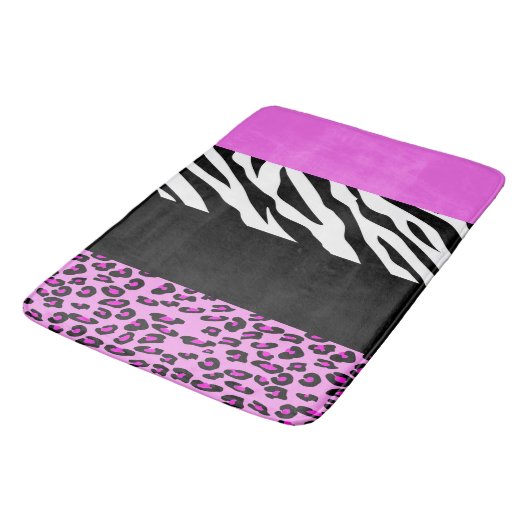 Leopard Print, Zebra Print, Animal Print, Roze Badmat (Gekanteld)