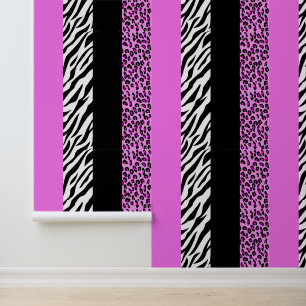 Leopard Print, Zebra Print, Animal Print, Roze Behang