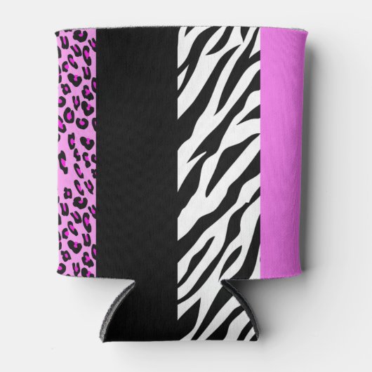 Leopard Print, Zebra Print, Animal Print, Roze Blikjeskoeler (Voorkant)