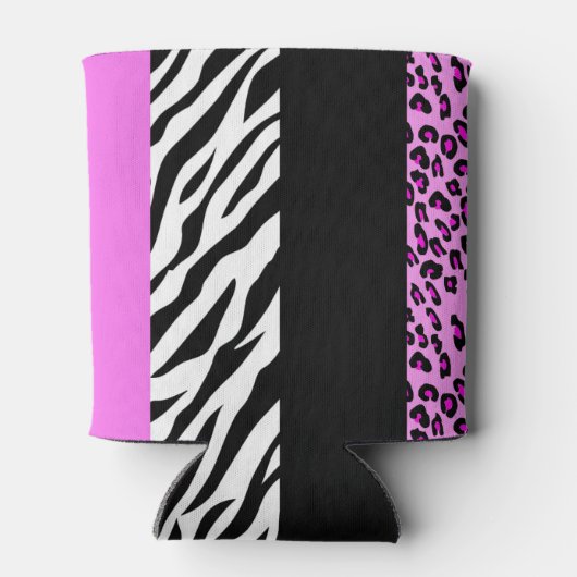 Leopard Print, Zebra Print, Animal Print, Roze Blikjeskoeler (Achterkant)
