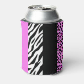 Leopard Print, Zebra Print, Animal Print, Roze Blikjeskoeler (Blikje Achterkant)