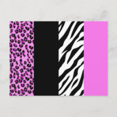 Leopard Print, Zebra Print, Animal Print, Roze Briefkaart (Voorkant)