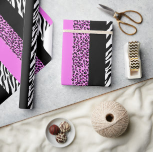 Leopard Print, Zebra Print, Animal Print, Roze Cadeaupapier