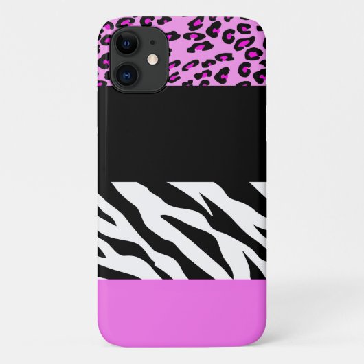 Leopard Print, Zebra Print, Animal Print, Roze Case-Mate iPhone Case (Achterkant)